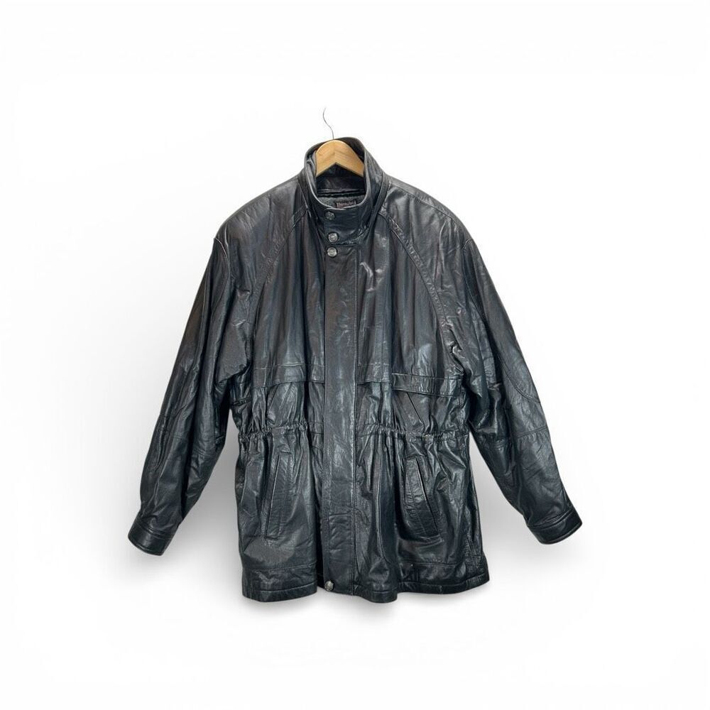 Wilson’s Leather Thinsulate Black Leather Coat XL Vintage Style Jacket